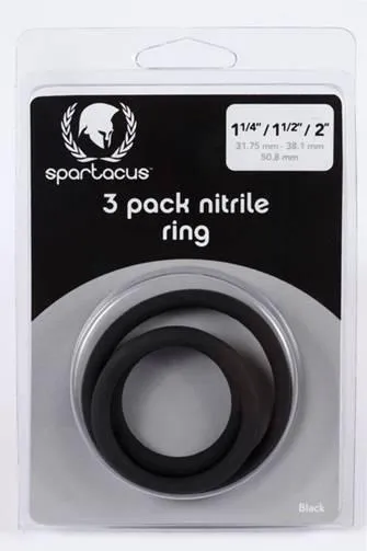 Anal Spartacus Nitrile C Ring Set Black Anal Spartacus Nitrile C Ring Set Black