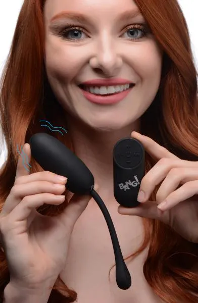 Remote Control 28x Silicone Plush Egg Black Bang Anal