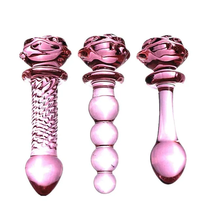 Anal House of Dasein NonVibrating Butt Plugs Pink Rose Smooth Anal Beads Butt Plug Glass Dildo Anal House of Dasein NonVibrating Butt Plugs Pink Rose Smooth Anal Beads Butt Plug Glass Dildo