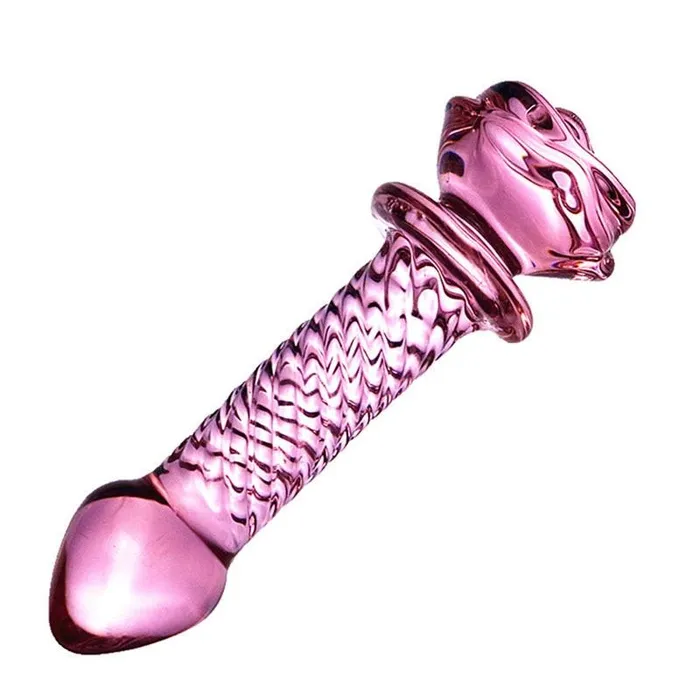 Anal House of Dasein NonVibrating Butt Plugs Pink Rose Smooth Anal Beads Butt Plug Glass Dildo