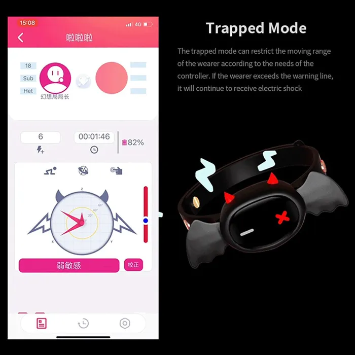 CHASTITY CAGE CO Female Sex Toys APP Remote Control Devil Collar Adjustable