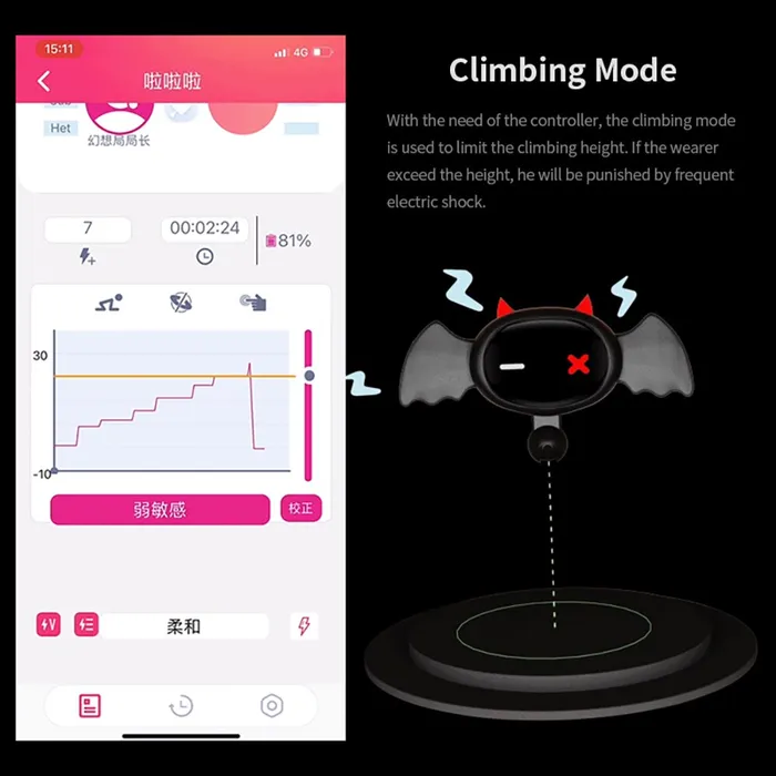 CHASTITY CAGE CO Female Sex Toys APP Remote Control Devil Collar Adjustable