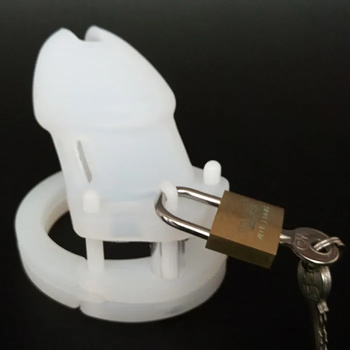 CHASTITY CAGE CO Male Sex Toys CB6000 White Soft Silicone Chastity Cage