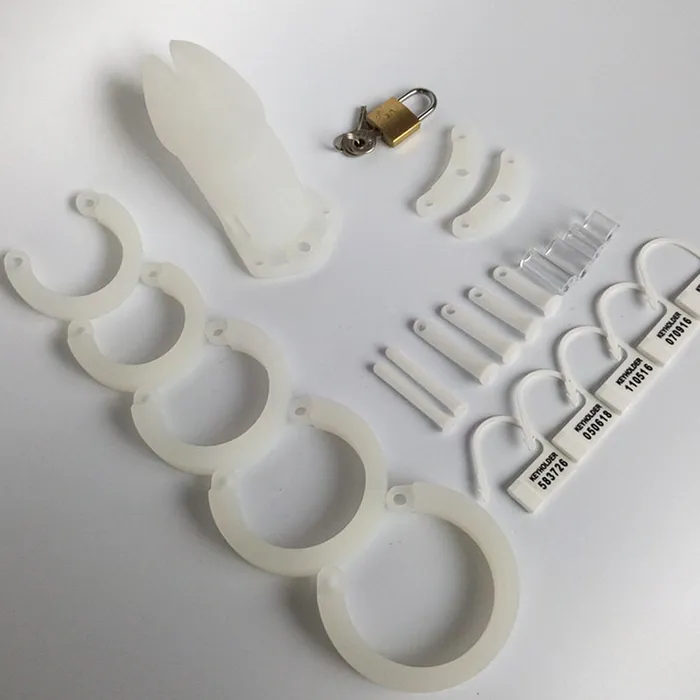CHASTITY CAGE CO Male Sex Toys CB6000 White Soft Silicone Chastity Cage
