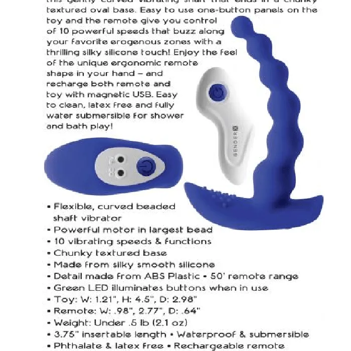 Evolved Novelties Beaded Pleasure Remote Control Vibrating Anal Beads Male Sex Toys
