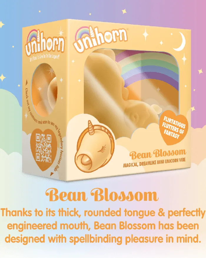 Female Sex Toys Creative Conceptions Bean Blossom Unicorn Shaped Licking Tongue Vibrator Yellow