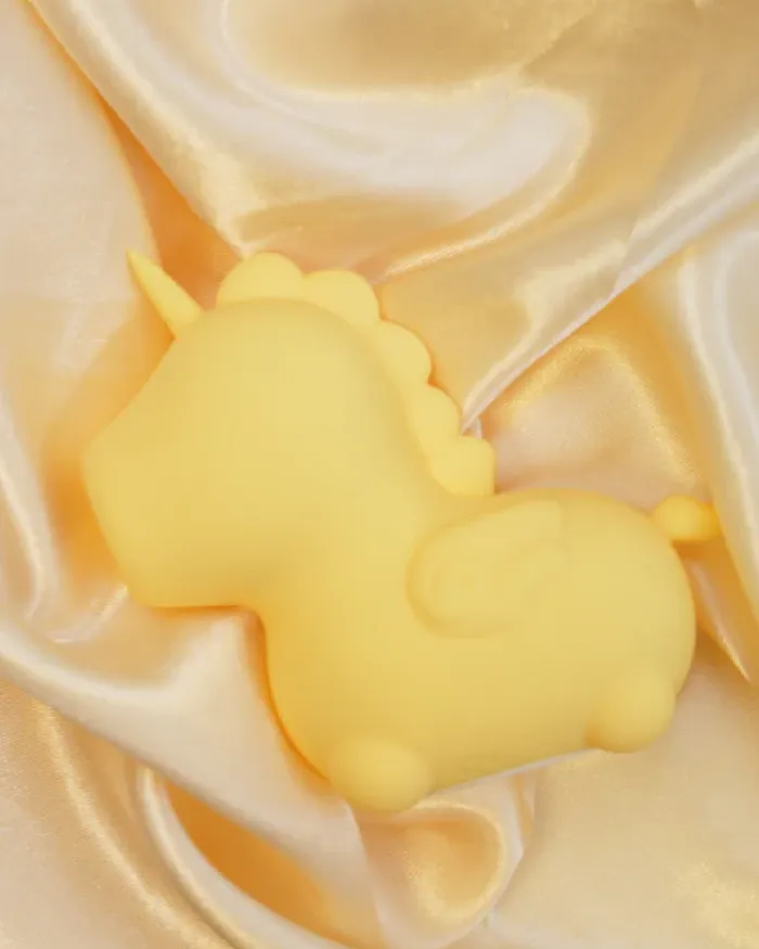 Female Sex Toys Creative Conceptions Bean Blossom Unicorn Shaped Licking Tongue Vibrator Yellow