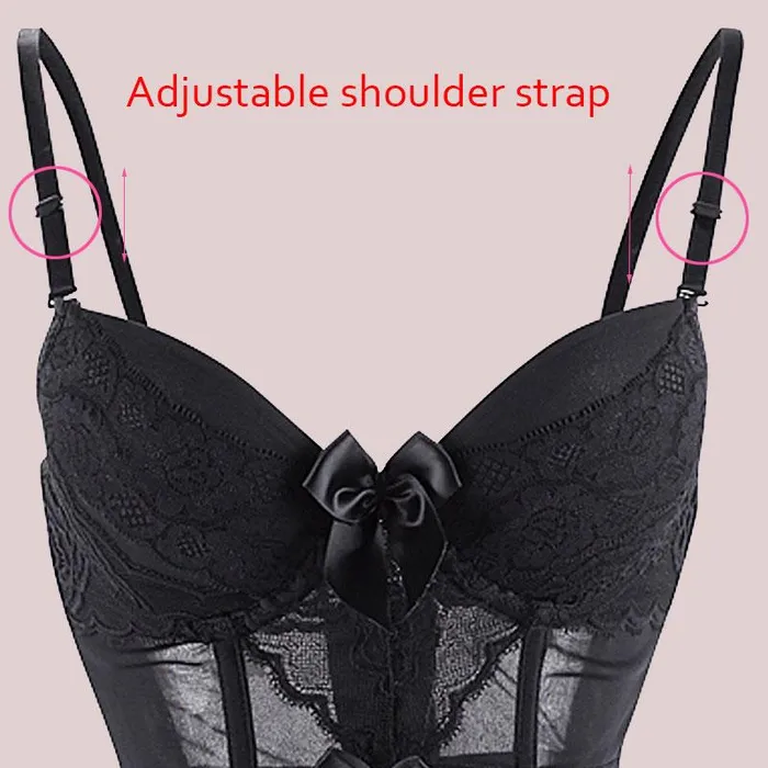 Vibrators Corsets Bustiers Sheer Bustier Garter Belt Purple Red White Blue Black Sexy Lingerie Women House of Dasein