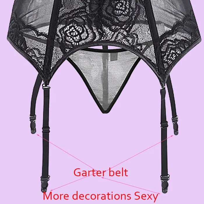 Vibrators Corsets Bustiers Sheer Bustier Garter Belt Purple Red White Blue Black Sexy Lingerie Women House of Dasein