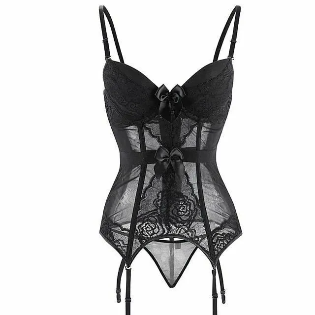 Vibrators Corsets Bustiers Sheer Bustier Garter Belt Purple Red White Blue Black Sexy Lingerie Women House of Dasein