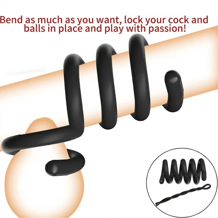 Male Sex Toys Bendable Squeezing Wrap Around Penis or Testicle Ring BallbustingToyscom