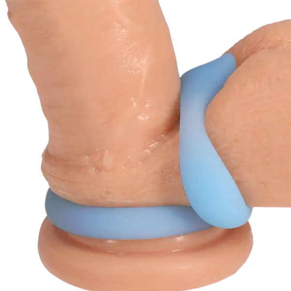 Vibrators Doc Johnson Rock Solid Dual Enhancer Ring Blue Glow Vibrators Doc Johnson Rock Solid Dual Enhancer Ring Blue Glow