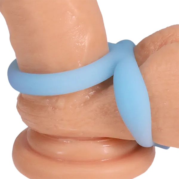 Vibrators Doc Johnson Rock Solid Dual Enhancer Ring Blue Glow Vibrators Doc Johnson Rock Solid Dual Enhancer Ring Blue Glow
