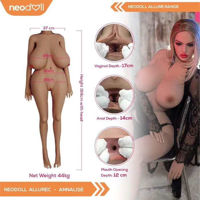 6YE Doll Male Sex Toys Neodoll Allure Annalise Realistic Sex Doll 168cm Tan