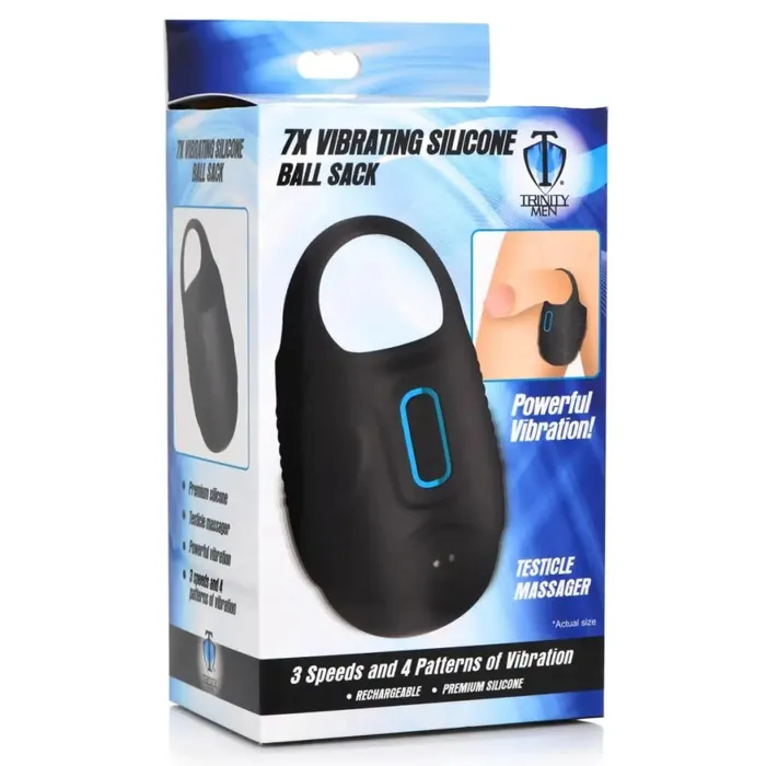 7x Vibrating Silicone Ball Sack Trinity Vibes Male Sex Toys