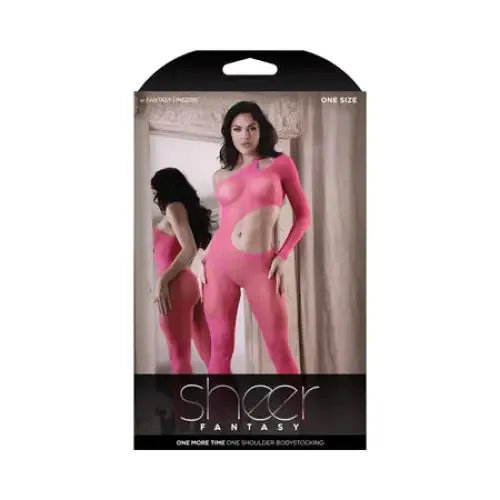 Fantasy Lingerie Vibrators Fantasy Lingerie Sheer One More Time One Shoulder Cut Out Bodystocking Pink OS Fantasy Lingerie Vibrators Fantasy Lingerie Sheer One More Time One Shoulder Cut Out Bodystocking Pink OS