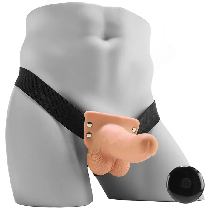 Female Sex Toys 6 Inch Hollow Vibrating StrapOn with Remote in Vanilla Pipedream Female Sex Toys 6 Inch Hollow Vibrating StrapOn with Remote in Vanilla Pipedream