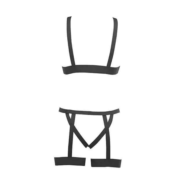 Female Sex Toys Allure Lingerie Kitten Teaser Strappy Open Cup Bra Open Panty with Leg Straps Female Sex Toys Allure Lingerie Kitten Teaser Strappy Open Cup Bra Open Panty with Leg Straps