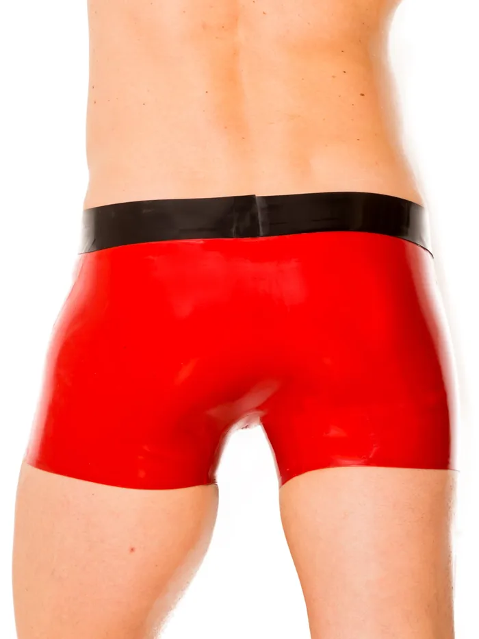 HonourSkintwocom Anal Red Black Ultimate Latex Shorts