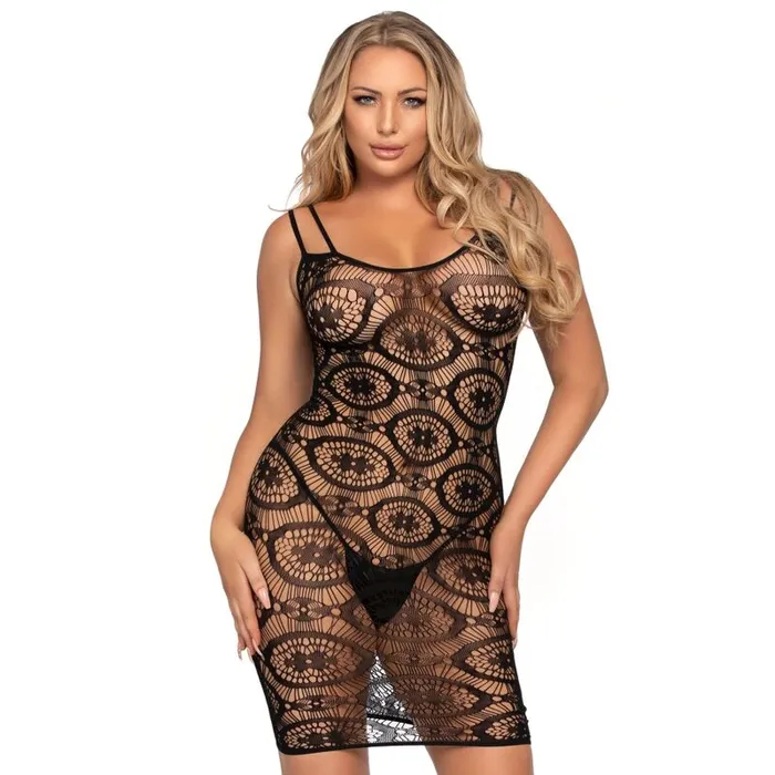 Leg Avenue Female Sex Toys LEG AVENUE DAISY CROCHET MINI DRESS ONE SIZE