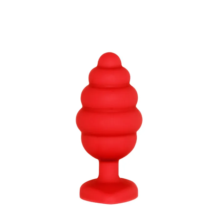Anal Shots Toys Shots Ouch Ribbed Diamond Heart Plug Regular Red