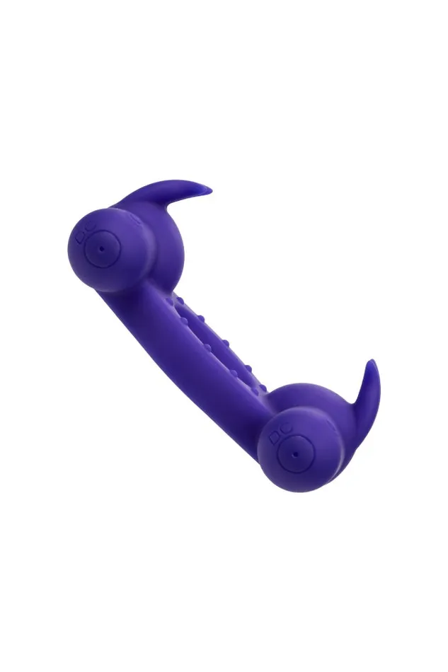Cal Exotics Couples Enhancer Silicone Rechargeable Triple Orgasm Cock Ring Purple Cal Exotics Vibrators