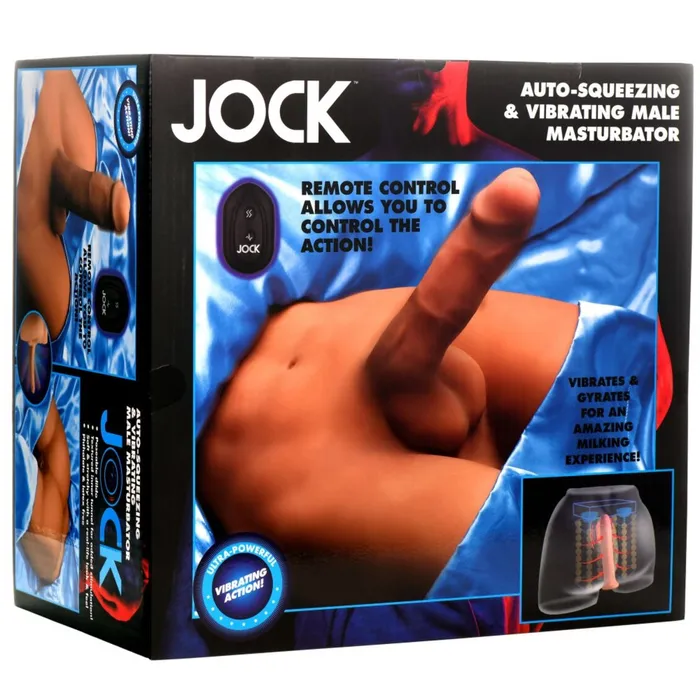 CURVE TOYS Male Sex Toys Curve Toys Jock Vibrating Squeezing Male Masturbator With Poseable Dildo Light