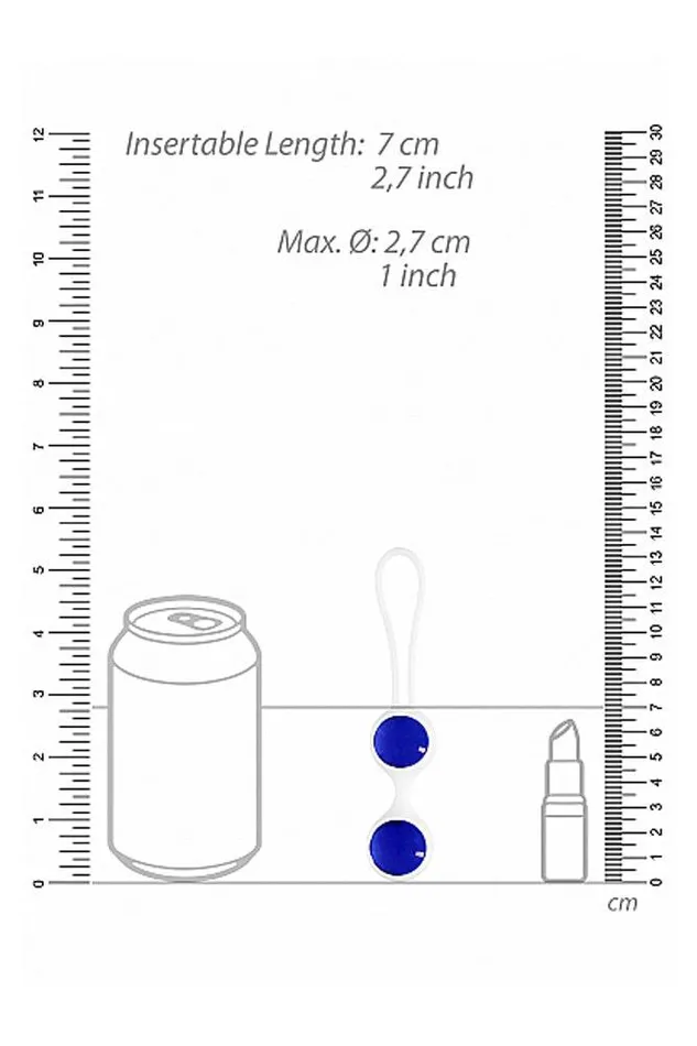 Dildos Shots Toys Chrystalino Glass Ben Wa Balls Blue Assorted Sizes Shots Toys