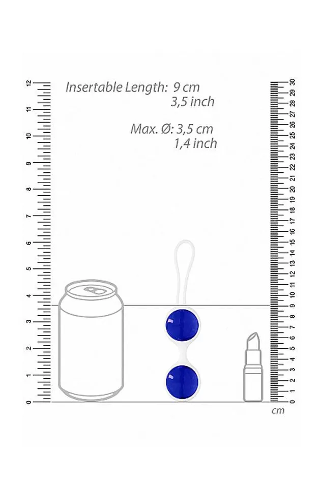 Dildos Shots Toys Chrystalino Glass Ben Wa Balls Blue Assorted Sizes Shots Toys