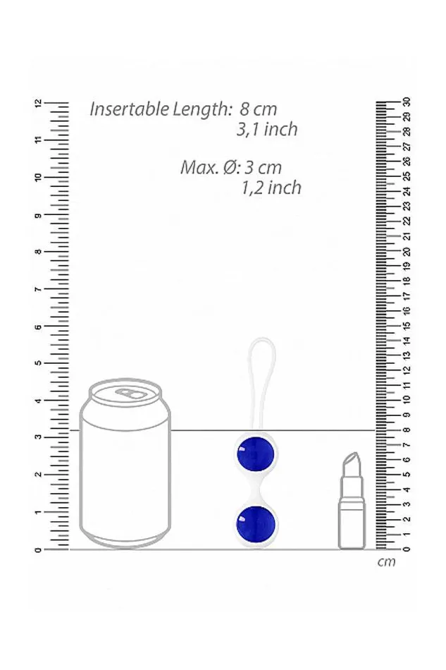 Dildos Shots Toys Chrystalino Glass Ben Wa Balls Blue Assorted Sizes Shots Toys
