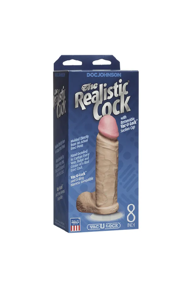 Doc Johnson Dildos Doc Johnson The Realistic Cock 8 Inch Dildo w VacULock Base