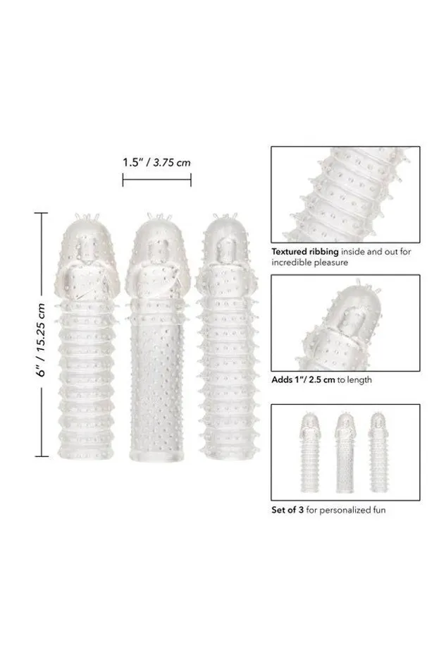 Male Sex Toys Cal Exotics Cal Exotics 3Piece Extension Kit Clear