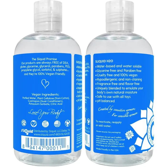 Sliquid H2O WaterBased Lubricant Sliquid Lubricants