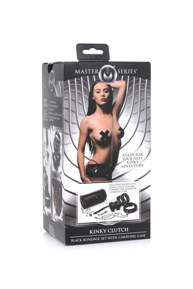XR Brands Couples XR Brands Master Series Kinky Clutch Bondage Set with Carrying Case Black