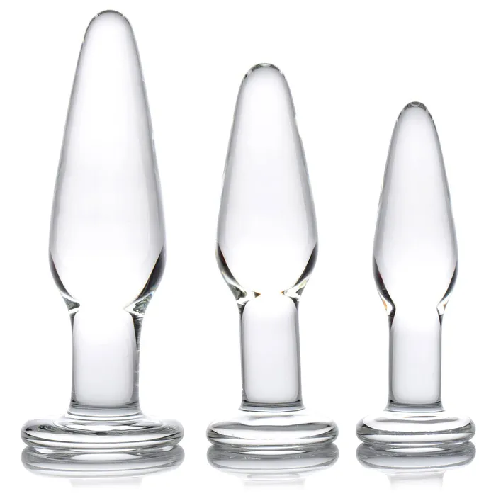 3pc Dosha Glass Anal Plug Kit Prisms Erotic Glass Anal