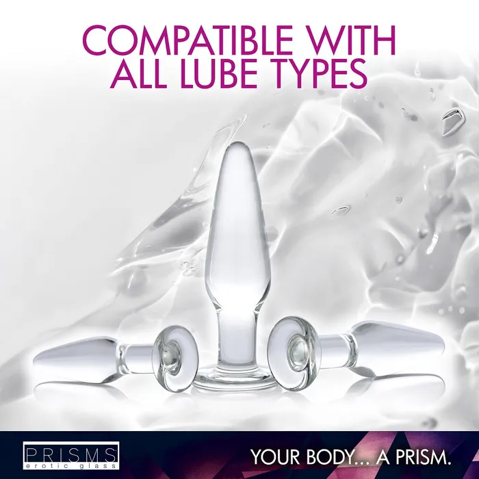 3pc Dosha Glass Anal Plug Kit Prisms Erotic Glass Anal