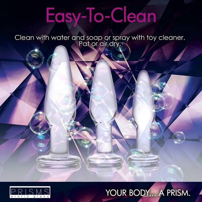 3pc Dosha Glass Anal Plug Kit Prisms Erotic Glass Anal