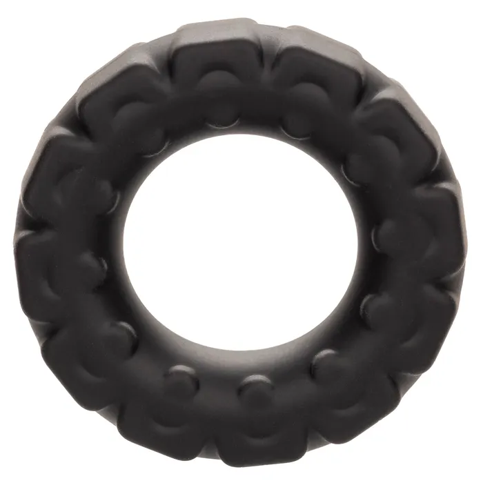 CalExotics Alpha Liquid Silicone Prolong Tread Ring Black Male Sex Toys
