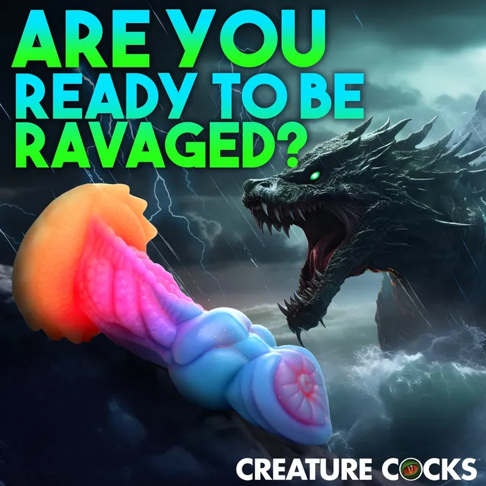 Creature Cocks Dildos AquaCock GlowInTheDark Silicone Dildo