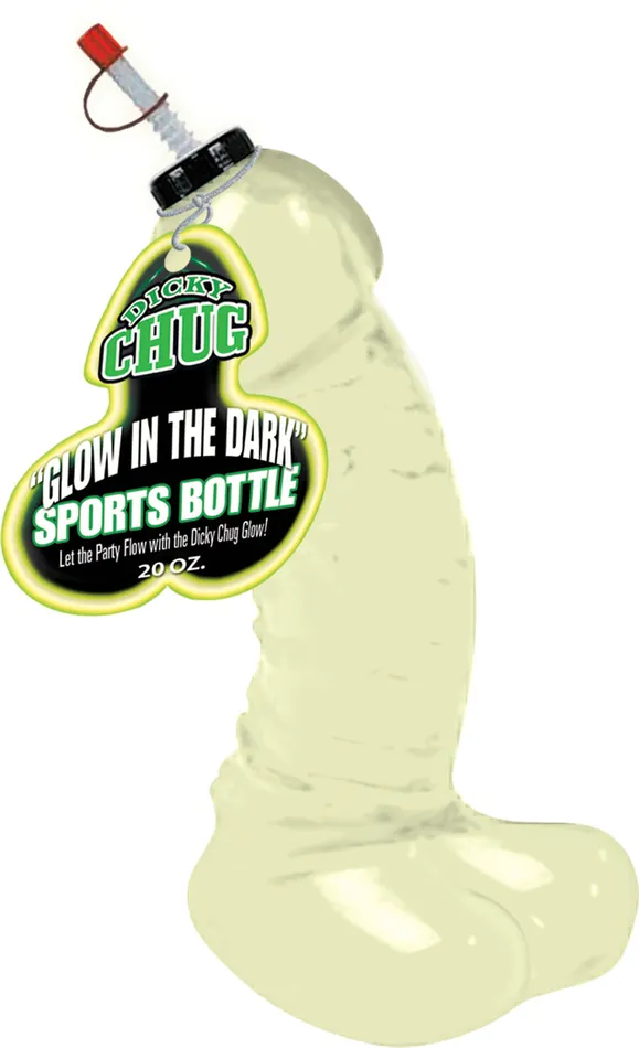 Hott Products Dildos Dicky Chug Sports Bottle GlowintheDark