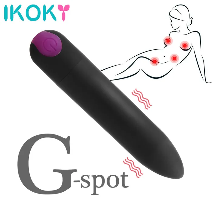 LAZADASEXTOYS IKOKY Vaginal Massager 10 Frequency Strong Vibration Clitoris Stimulator Dildo Bullet Vibrators Sex Toys For Women USB Charge Female Sex Toys