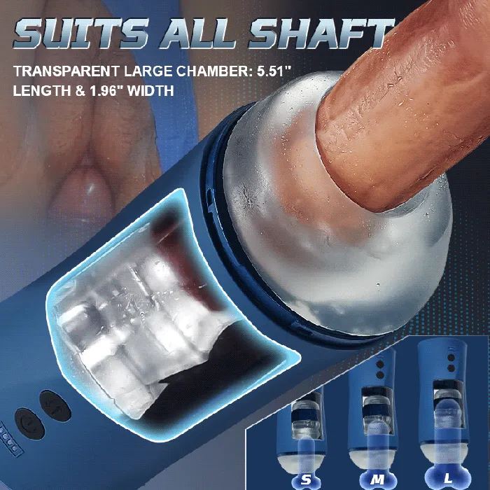 Male Sex Toys AcmeJoy SONIC 3 Telescopic Stroker Big Chamber Suits All Shaft