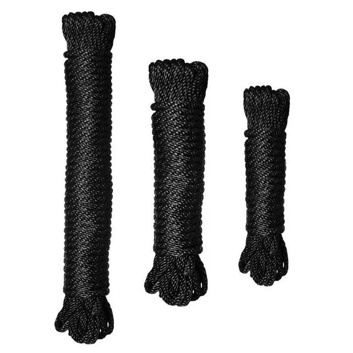 Master Series Anal Premium Black Nylon Bondage Rope