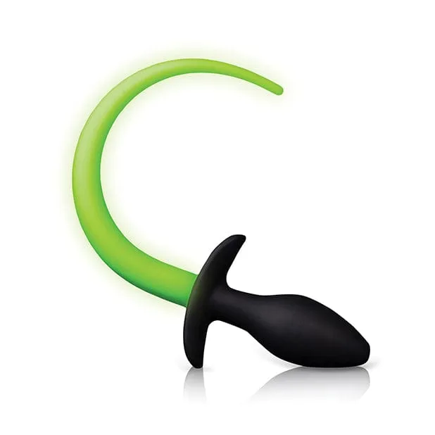 Anal Shots Shots Ouch Puppy Tail Plug Glow in the Dark Black