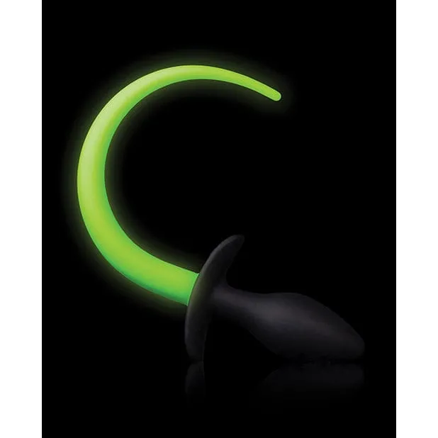 Anal Shots Shots Ouch Puppy Tail Plug Glow in the Dark Black