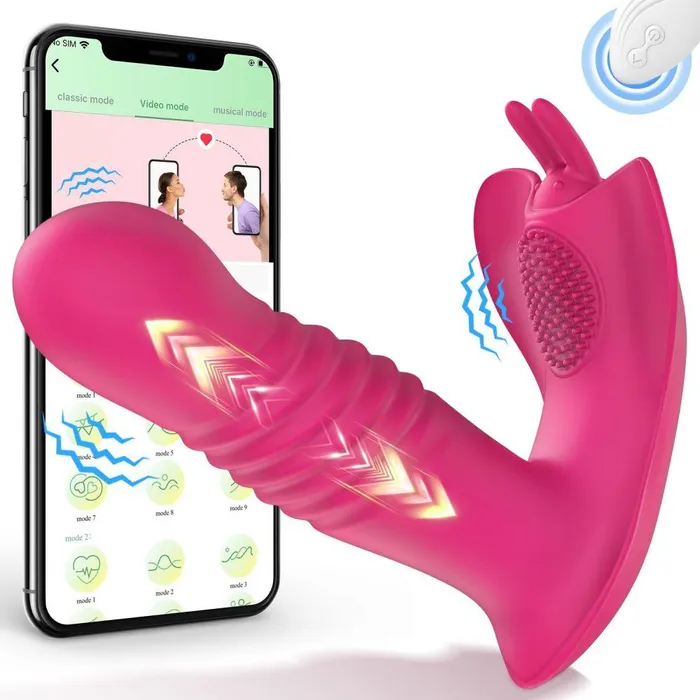 APP Control Butterfly Thrusting Vibrator Wearable Sex Toys for Woman G Spot Clitoris Stimulator propinkup Vibrators APP Control Butterfly Thrusting Vibrator Wearable Sex Toys for Woman G Spot Clitoris Stimulator propinkup Vibrators