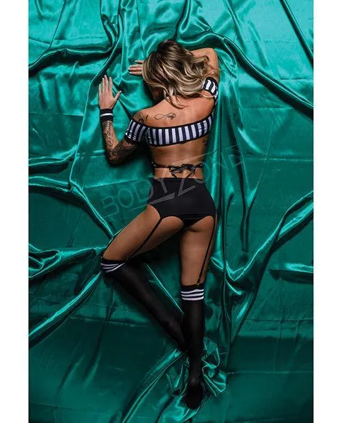 Bodyzone Apparel Role Play Risque Referee 6 Pc Set Blackwhite Anal