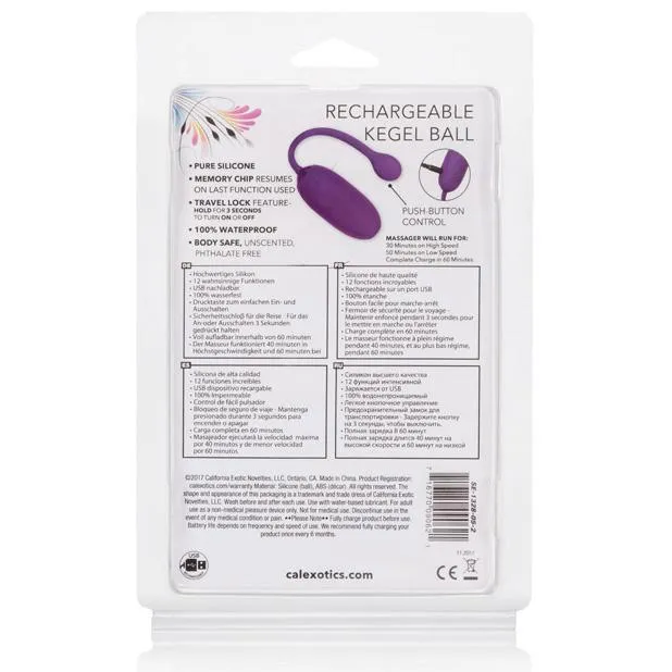 California Exotics Rechargeable Kegel Ball Starter Purple California Exotics Female Sex Toys