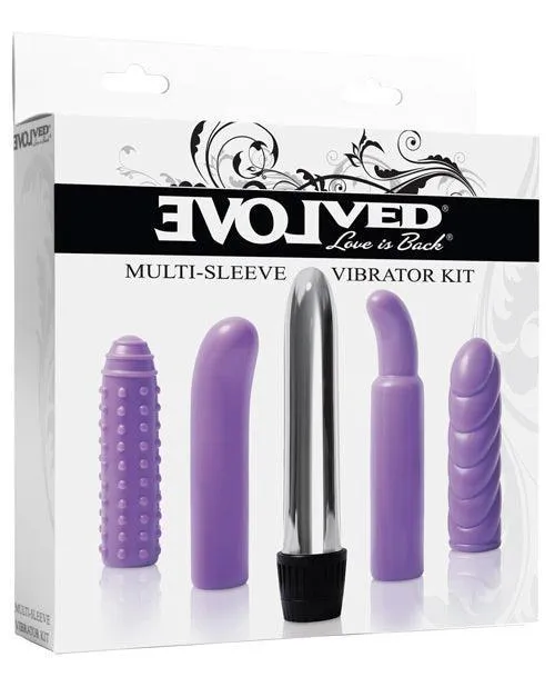 Evolved Novelties INC Vibrators Evolved Multi Sleeve Vibrator Kit W4 Textured Sleeves Vibe Purple Evolved Novelties INC Vibrators Evolved Multi Sleeve Vibrator Kit W4 Textured Sleeves Vibe Purple