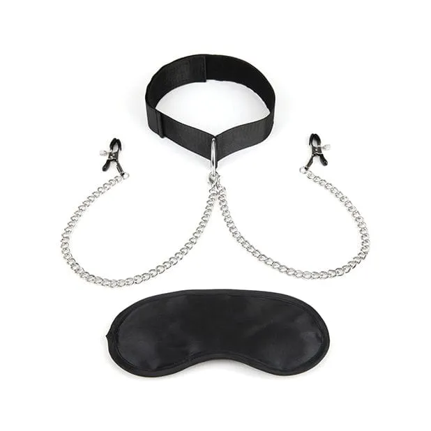 Female Sex Toys Lux Fetish Lux Fetish Collar and Nipple Clamps with Adjustable Pressure Clam Black Female Sex Toys Lux Fetish Lux Fetish Collar and Nipple Clamps with Adjustable Pressure Clam Black